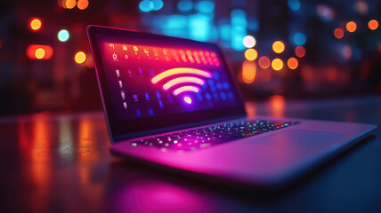 Wall Mural - wireless computer security theme highlighting digital protection and network safety measures