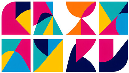set of colorful abstract shapes