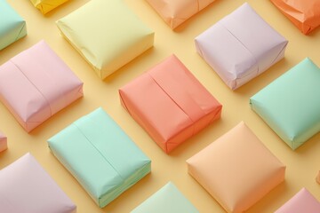 Wall Mural - colorful gift boxes arranged in a pattern
