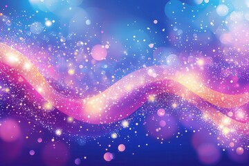 Wall Mural - Colorful Abstract Background with Bokeh Effect and Glittering Particles