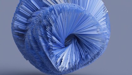 Poster - abstract twisted torus of blue plastic strands in 3d render, ideal for tech branding, digital art projects, or modern design backdrops
