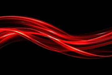 Canvas Print - Dynamic Flow of Red Light Against a Black Background in Motion