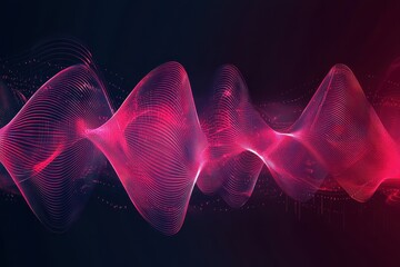 Wall Mural - abstract colorful wave pattern with light effects on dark background