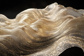 Wall Mural - Shimmering Gold Waves Creating an Elegant and Abstract Background