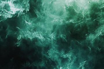Wall Mural - Dark Green Abstract Smoke Background with Soft Organic Patterns