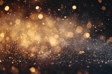 Wall Mural - Sparkling Golden Glitter on Dark Background for Festive Themes