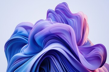 Wall Mural - Colorful Abstract Wave Formation in Soft Purple and Blue Tones