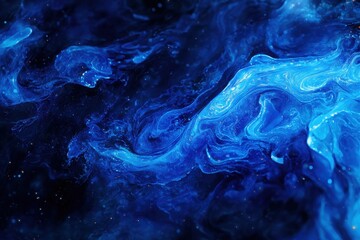 Poster - Abstract Blue Swirl Background with Vivid Fluid Patterns and Texture