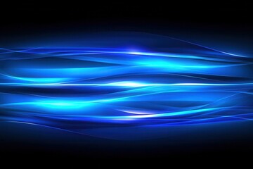 Poster - Abstract Blue Wave Background with Smooth Fluid Motion Effects