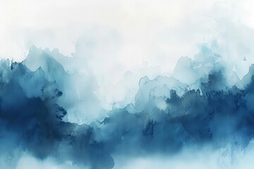 Wall Mural - abstract blue and white watercolor background for creative use