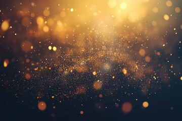 Wall Mural - Golden Glittering Bokeh Background in Soft Focus with Light Effects