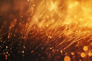 Canvas Print - Golden Sparkling Light Abstract Background for Creative Projects