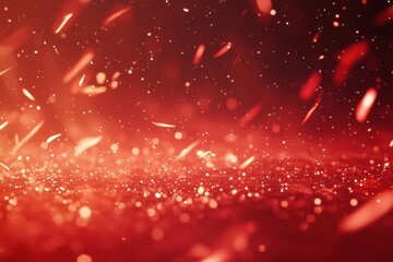 Wall Mural - red background with sparkles and light particles in motion