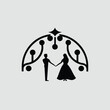 © Sadhin07 - Elegant Couple Silhouette Under Ornate Arch Wedding Design