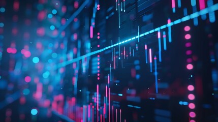 Abstract data stream flowing, digital background, technology