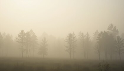 Naklejka na meble Misty landscape transformation enchanted forest scenic photography tranquil environment atmospheric viewpoint nature's serenity