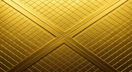 Aufkleber - Intricate golden crisscross pattern background featuring detailed grid design