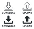 © Влада Яковенко - Essential download and upload icons set - linear style for digital interfaces