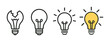 © Влада Яковенко - Light bulb icons set: evolution from broken to bright ideas in linear style