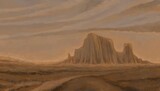 Landscape Painting - digital painting. The picture is painted by hand on a tablet. 