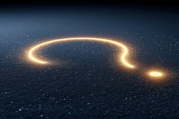 Wall Mural - illuminated question mark shines on dark surface, creating an intriguing visual effect during night