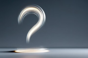 Wall Mural - creative light trail forming a question mark in a dimly lit environment