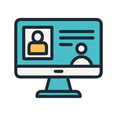 Wall Mural - computer screen with video call or profile icon