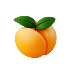Juicy peach fruit display nature scene digital art close-up. Isolated on transparent background, png.