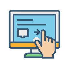 Wall Mural - touch screen interface - user interaction vector illustration