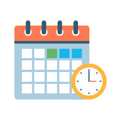 Wall Mural - Calendar and Clock icon for appointments or reminders