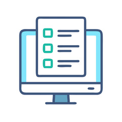 Wall Mural - online checklist or survey on computer screen icon