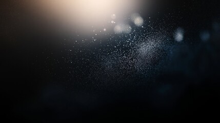 Fototapete - Vibrant Particles Dancing in a Dark Gradient Atmosphere, Creating an Enchanting Visual Experience of Depth and Movement