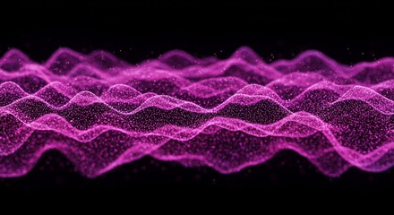 Wall Mural - waves: pink and purple data stream - abstract waves, ai analysis, technology, data flow, future conc