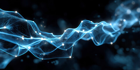 Abstract flowing blue network