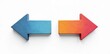 © Prayad - Two arrows pointing in opposite directions on a white background , divergence, decision