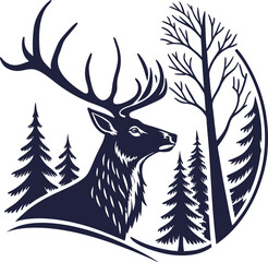  vector illustration of a deer