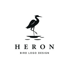 Wall Mural - Isolated stork logo template design background.