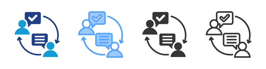 Fototapete - Communication Relation icon set multiple style collection