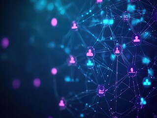 Blue and purple social network interface