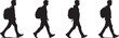 © Nazia - Silhouette Boys Walking with Backpacks Vector Illustration