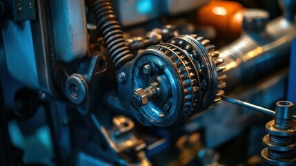 Poster - Close-up of intricate engine components