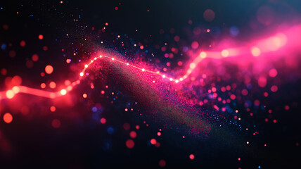 Wall Mural - Dynamic red financial graph showcasing market trends on a dark background