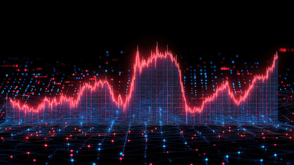Wall Mural - business analysis with glowing stock exchange graph on led screen for finance insights