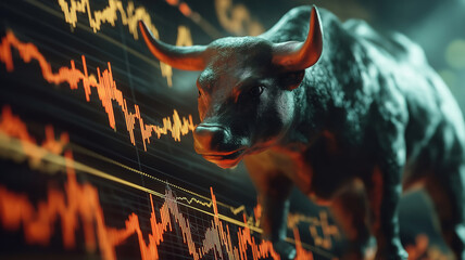 Wall Mural - forex trading chart in a digital graphic style representing financial exchange and market movement