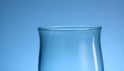 Wall Mural - glass of water on a blue background