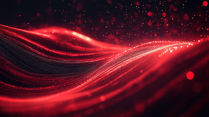 Wall Mural - dark background with a dynamic red financial graph illustrating market trends