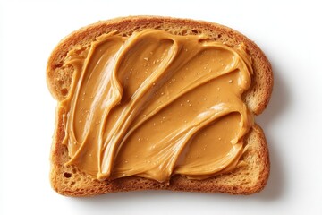 Aufkleber - Toasted slice with peanut butter on a clean white backdrop captures a comforting food moment with a natural style