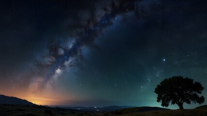 beautiful starry night sky with milky way galaxy visible