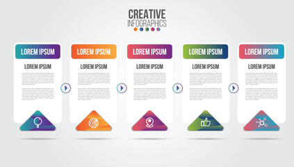 Wall Mural - business infographic design template with icons and 5 numbers options or steps. can be used for proc