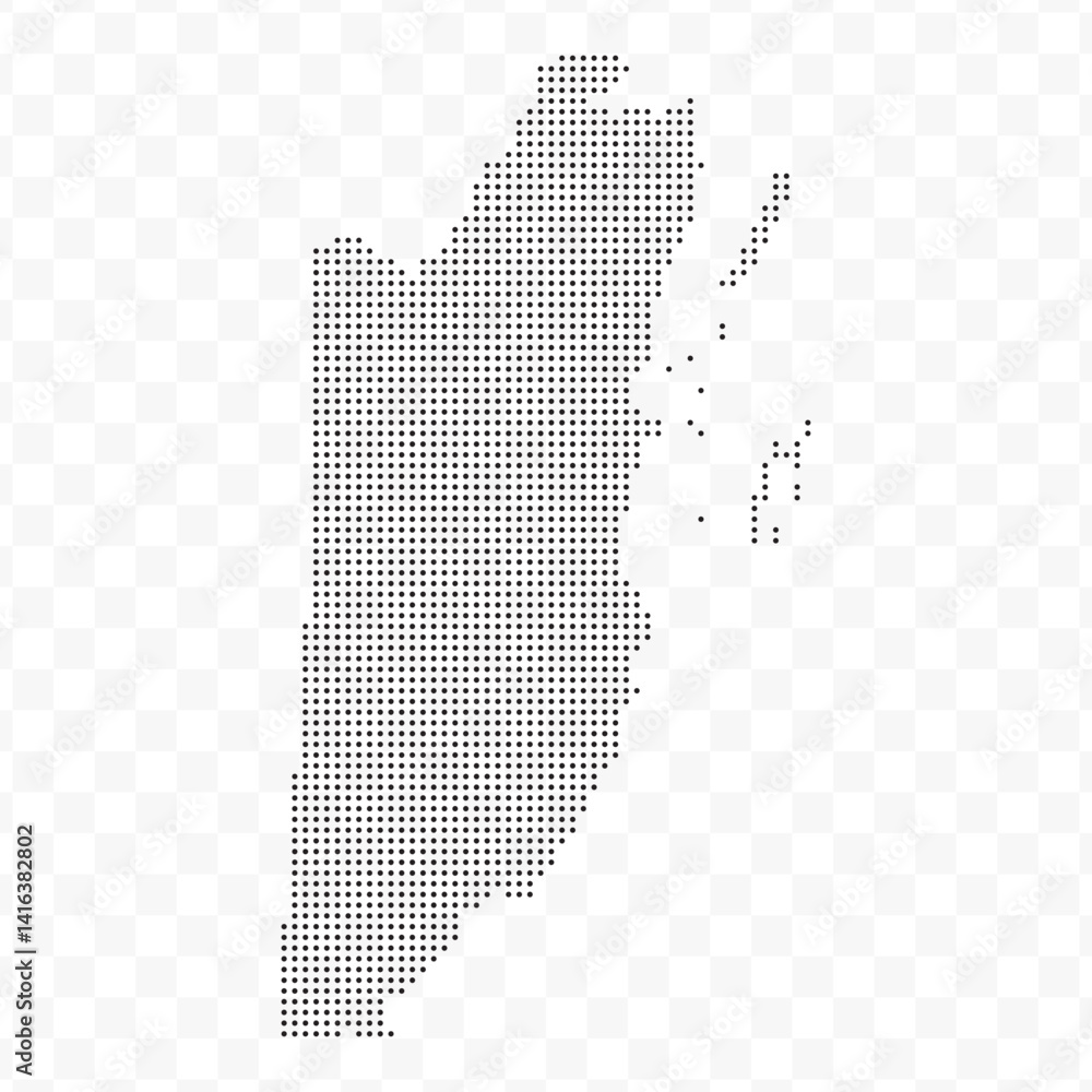 Vector Illustration of Dotted Map of Belize in black on Transparent ...